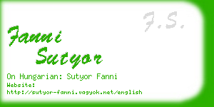 fanni sutyor business card